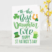 Beste Tochter je St Patrick's Day Typografie Karte (Gelbe Blume)