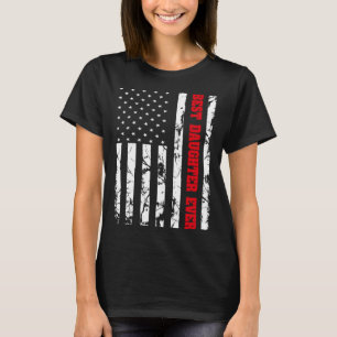 Beste Tochter je US Vintag Flag Patriot Family T-Shirt