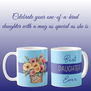 Beste Tochter überhaupt Gerbera Blumen blau Kaffeetasse
