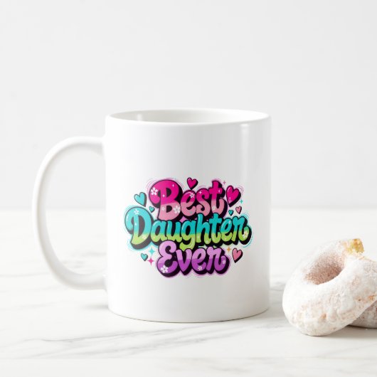 Beste Tochter überhaupt (Stil 1) Kaffeetasse (Mit Donut)