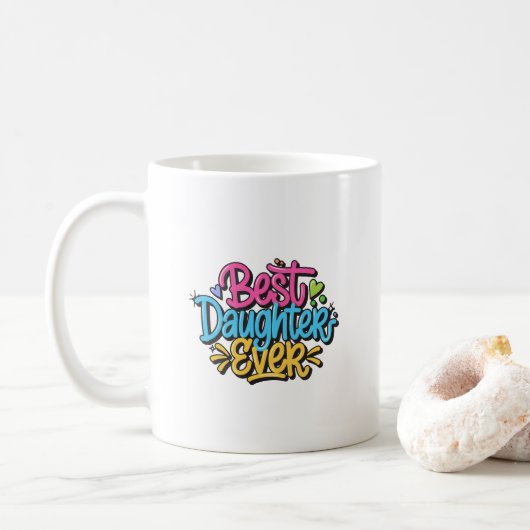Beste Tochter überhaupt (Stil 3) Kaffeetasse (Mit Donut)