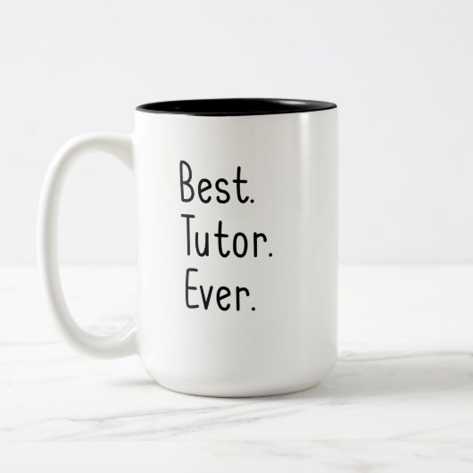 Beste Tutor-überhaupt Lehrer-Anerkennung Zweifarbige Tasse (Links)