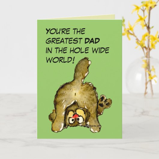 Beste Vater Cat Card Karte (Gelbe Blume)