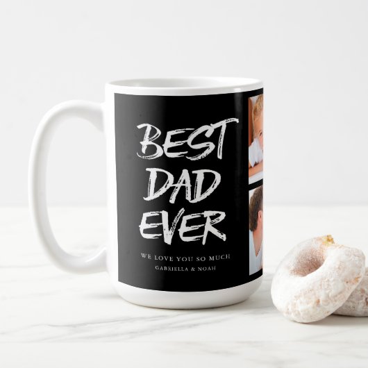 Beste Vater-Collage in Handschrift Kaffeetasse (Mit Donut)