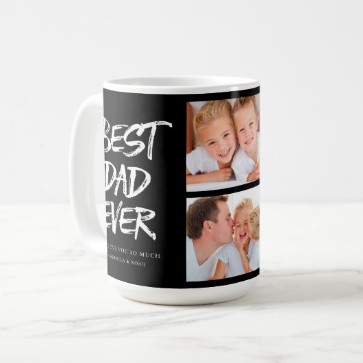 Beste Vater-Collage in Handschrift Kaffeetasse (Vorderseite Links)