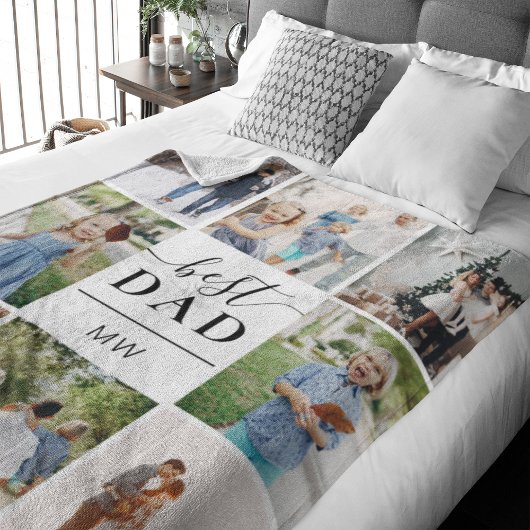 Beste Vater-Collage Monogram Fleecedecke
