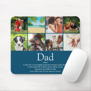 Beste Vater der Welt Definition 8 Foto Spaß Blau Mousepad