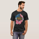 Beste Vater-Fahne-Super Hero-Fathers T-Shirt (Vorne ganz)