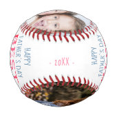 Beste Vater-Farbtypografie 2 FotoCollage Base Baseball (Rückseite)