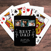 Beste Vater-Foliage 3 FotoCollage Black Spielkarten