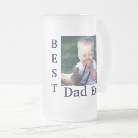 Beste Vater-Foto-Tasse Mattglas Bierglas (VorderseiteRechts)