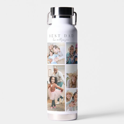 Beste Vater-FotoCollage Trinkflasche (Vorne)