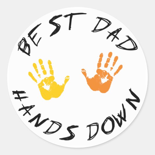 Beste Vater-Hands-Down-Geschenke Runder Aufkleber (Vorderseite)