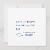 Beste Vater je Blue Foto Collage Grußkarte Karte (Rückseite)