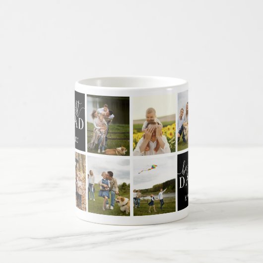 Beste Vater-Monogramm-FotoCollage Kaffeetasse (Mittel)
