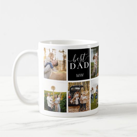 Beste Vater-Monogramm-FotoCollage Kaffeetasse (Links)