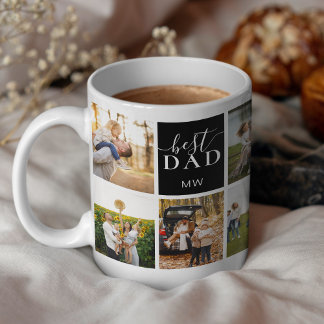Beste Vater-Monogramm-FotoCollage Kaffeetasse