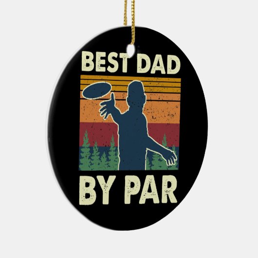 Beste Vater nach Par Tree Frisbee Disk Golf Player Keramik Ornament (Rechts)