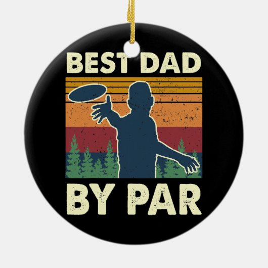 Beste Vater nach Par Tree Frisbee Disk Golf Player Keramik Ornament (Hinten)