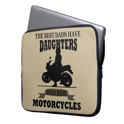 Beste Väter-Tochter-Motorrad Laptopschutzhülle (Vorderseite Links)