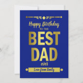 Beste Vater Typografie Gold Flat Card (Vorderseite)