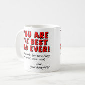 Beste Vater-überhaupt sarkastische lustige Kaffeetasse (Vorderseite Links)