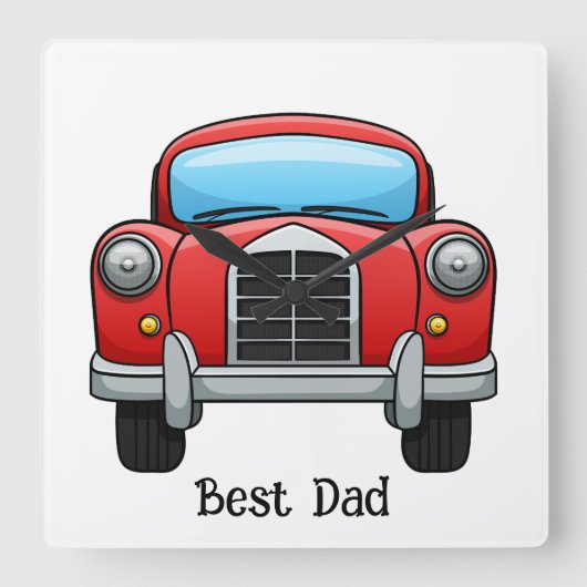 Beste Vater Uhr. Vollständig anpassbar. Quadratische Wanduhr (Vorderseite)