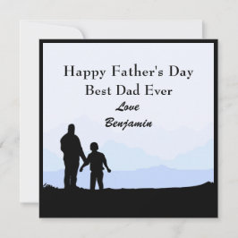 Beste Vater- und Son-Silhouetten Name Vatertagskar Einladung