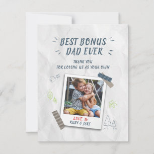 Beste Vater Vathers Day Stepdad Custom Foto Card
