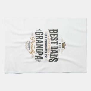 Beste Väter zum Opa befördert Vintage-Shirt-Design Geschirrtuch