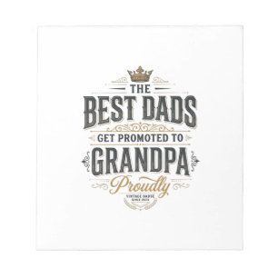 Beste Väter zum Opa befördert Vintage-Shirt-Design Notizblock