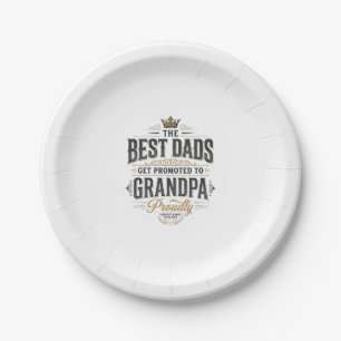Beste Väter zum Opa befördert Vintage-Shirt-Design Pappteller