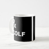 Beste Verschreibung - "RX GOLF"- Sport Kaffeetasse (Vorderseite Links)