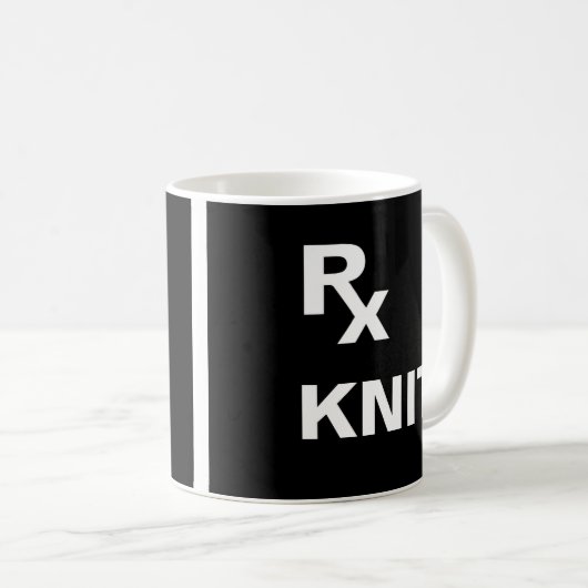 Beste Verschreibung - "RX STRICK" - YARN CRAFT Kaffeetasse (VorderseiteRechts)