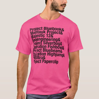 Beste Verschwörungen Liste Projekt Bluebook Ufo's T-Shirt