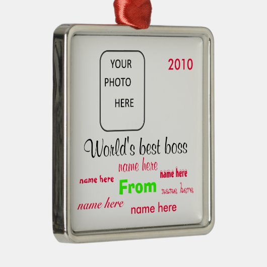Beste Verzierung der Chef der Welt Weihnachts Silbernes Ornament (Rechts)