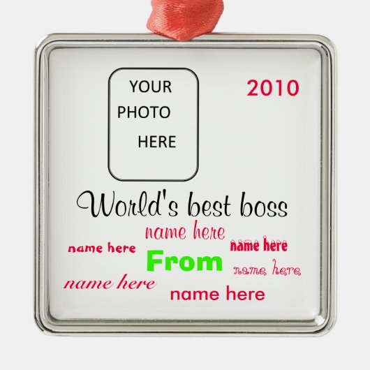 Beste Verzierung der Chef der Welt Weihnachts Silbernes Ornament (Vorne)