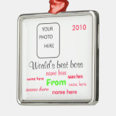 Beste Verzierung der Chef der Welt Weihnachts Silbernes Ornament (Links)