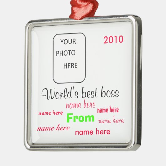 Beste Verzierung der Chef der Welt Weihnachts Silbernes Ornament (Links)