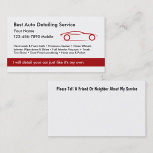 Beste Visitenkarten für Autodetailing-Dienstleistu Visitenkarte