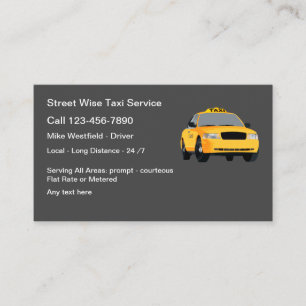 Beste Visitenkarten für Taxiunternehmen Visitenkarte
