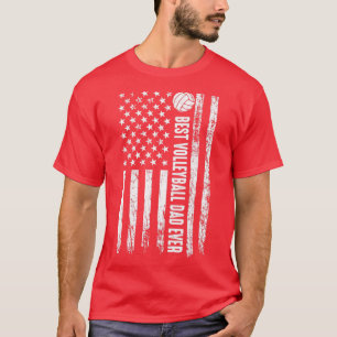 beste Volleyball Papa je amerikanische Flagge T-Shirt