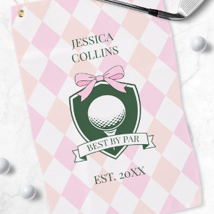 Beste von Par Pink Moderne Elegante Damen Golferin Golfhandtuch