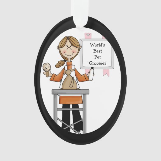 Beste weibliche Pet Groomer Acryl-Ornament Ornament (Vorderseite)