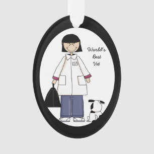 Beste weibliche veterinärmedizinische Acrylschmuc Ornament