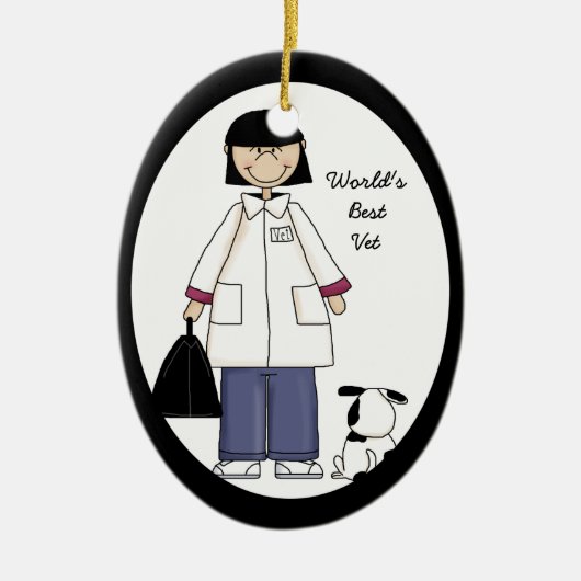 Beste weibliche Veterinärverzierung Keramikornament (Vorne)