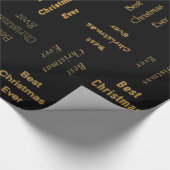 Beste Weihnachten je Gold/Schwarz Geschenkpapier (Ecke)