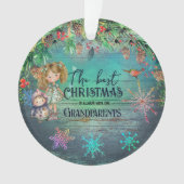 Beste Weihnachten mit Großeltern Aquamarine Orname Ornament (Vorderseite)
