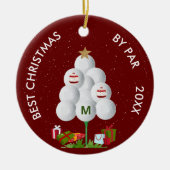 Beste Weihnachten von Par Golf Ball Tree Ursprüngl Keramik Ornament (Vorne)