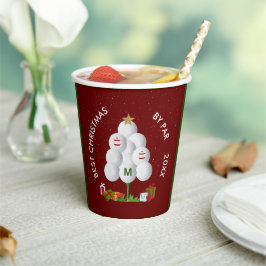 Beste Weihnachten von Par Golf Ball Tree Ursprüngl Pappbecher